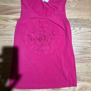 Kate Spade Women's Pink Sleeveless Tank Top with Flower Design - Size Small